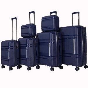 Kumasinova 6Pcs ABS Hardshell Luggage Set,Expandable Travel Suitcase with Lock,18/20/24/28" Carry-On&Checked Spinner Suitcase,Lightweight - 1 of 4