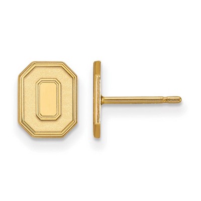 Black Bow Jewelry 14k Yellow Gold Ohio State Buckeyes NCAA Post Earrings
