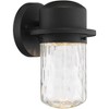Possini Euro Design Modern Wall Light Sconce Textured Black Hardwired 5 3/4" Fixture LED Clear Hammered Glass for Bedroom Vanity - 4 of 4