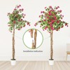 4/5/6ft Artificial Bougainvillea Tree with Wood Trunk&Pink Flowers,Fake Flower Tree with White Pot Faux Tree for Indoor/Outdoor - 3 of 4