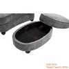 Chenille Accent Chair with Storage Ottoman, Upholstered Armchair Reaging Chair Barrel Chair - ModernLuxe - 4 of 4