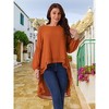 Seta T Women's Lantern Long Sleeve Round Neck High Low Irregular Hem Casual Blouse - 4 of 4