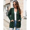 Coolmee Women Cable Knit Cardigan Sweater V Neck Button Down Cardigan with Pocket Sweater Coat for Fall Winter - 2 of 4