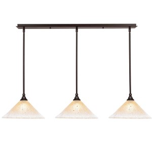 Toltec Lighting Any 3 - Light Chandelier in  Dark Granite with 12" Amber Crystal Shade - 1 of 1