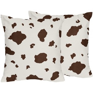 Sweet Jojo Designs Gender Neutral Unisex Decorative Throw Pillows 18in. Wild West Cowboy Ivory and Brown 2pc - 1 of 3