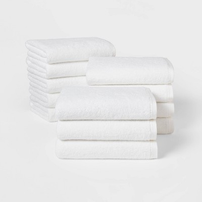 12pk Everyday Bath Towel Bundle White - Room Essentials™