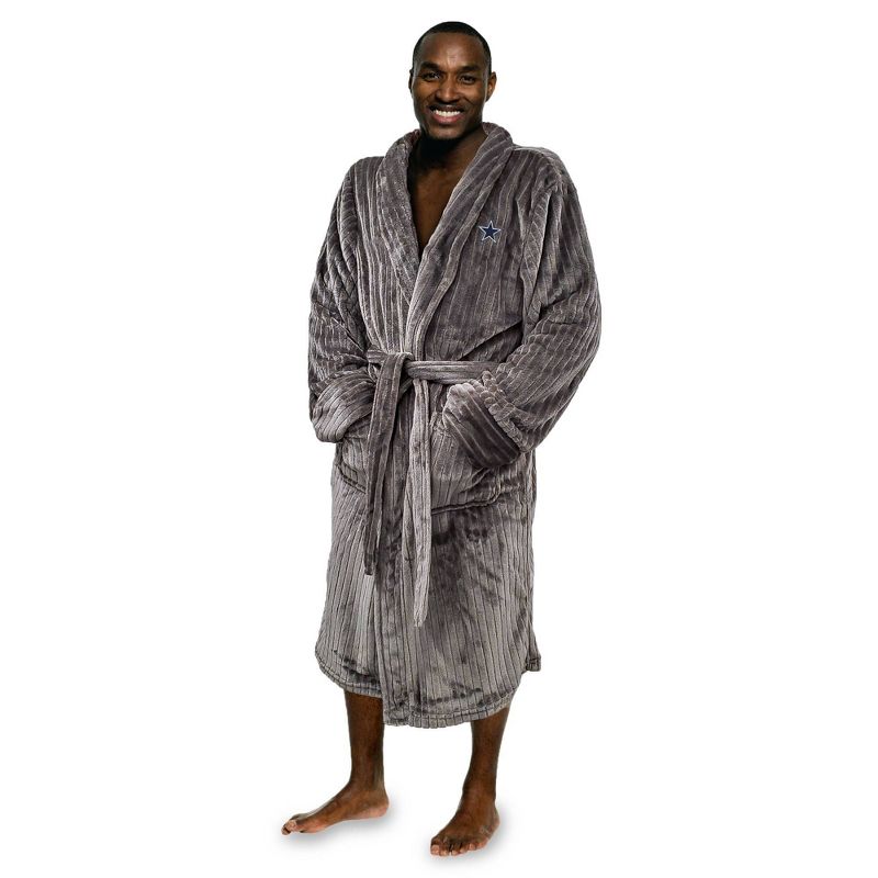 NFL Dallas Cowboys Ribbed Silk Touch Robe, 1 of 4