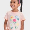 Toddler Girls' Flowers Graphic T-Shirt - Cat & Jack™ Light Peach - 2 of 4