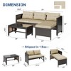 Celebalcony Outdoor Patio Furniture 3-Piece Rattan Outdoor Sectional SofaL Shaped Patio Couch with Cushion Glass Table for Balcony, Garden - 3 of 4