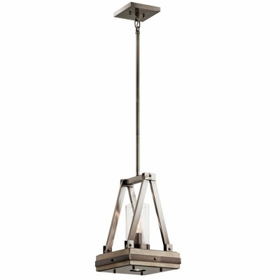Colerne 16.5' 2 Light Pendant with Clear Seeded Glass Auburn Stained™™
