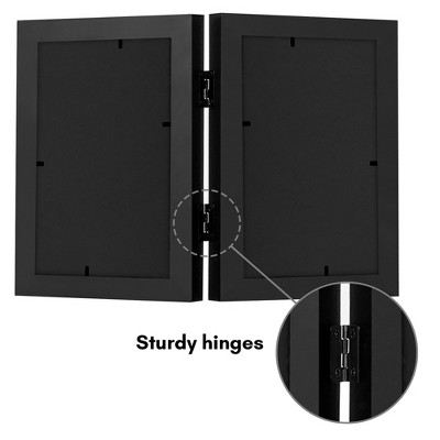 Black Hinged Double Picture Frame for 4x6 Photos