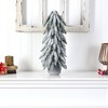Nearly Natural 1.75-ft Flocked Artificial Christmas Tree in Decorative Planter - 3 of 4