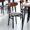 Emma and Oliver Industrial Dining Chair with Rolled Steel Frame and Solid Wood Seat - 500 lbs. Static Weight Capacity - 2 of 4