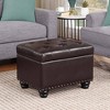 5th Avenue Storage Ottoman Espresso - Breighton Home: Elegant Button-Tufted, Nailhead Trim, Wood Feet - 2 of 4