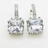 Princess Cut Drop Earrings White Gold Plated Cz Womens Ginger Lyne Collection - 4 of 4