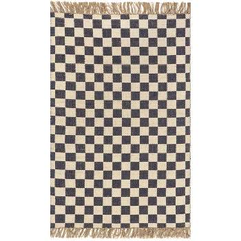 nuLOOM Connie Checkered Wool/Jute Tasseled Area Rug