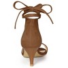 Allegra K Women's Kitten Heel Open Top Lace-Up Sandals - 3 of 4