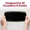 Smarty Had A Party 10.6" x 5" Black w/ Gold Rim Rectangular Plastic Plates - 50 pcs - 2 of 4