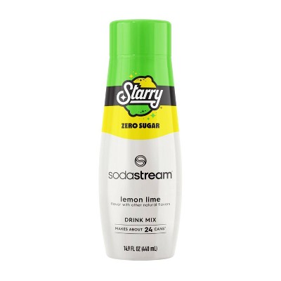 SodaStream Starry Zero Lemon Lime Drink Mix - 14.9 fl oz: Lime & Lemon Flavored Syrup, Sugar-Free, Kosher, Caffeine-Free, Low Sodium