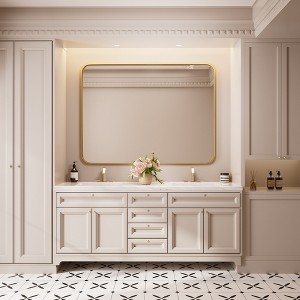 Rectangular Framed Tempered Glass Wall-Mounted Bathroom Vanity Mirror - 1 of 4