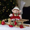 Northlight 14" Red and Green Plush Jingle Bell Girl Elf Christmas Figure - 2 of 4