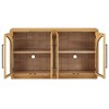 Luxystar 4-Door Sideboard Buffet Cabinet with Large Storage, Glass Doors and Adjustable Shelves for Dining and Living Room, Natural Wood - 3 of 4