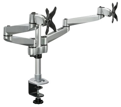Mount-It! Dual Monitor Desk Mount with Full Motion Swivel Arms | Premium Aluminum Material with Modular Quick Connect Function