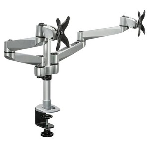 Mount-It! Dual Monitor Desk Mount with Full Motion Swivel Arms | Premium Aluminum Material with Modular Quick Connect Function - 1 of 4