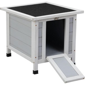 Sandinrayli Outdoor Cat House Weatherproof, Wooden Rabbit Hutch, Bunny Cage Indoor for Small Animals - 1 of 1