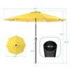 Sonkuki Patio 9FT LED Market Umbrellas With Solar Lights, Table Umbrella for Patio and Outdoor With Tilt Button for Deck and Pool - 3 of 4