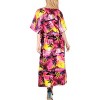 HAPPY BAY Women's House Daily Routine Evening Wear Loungewear Casual Long Kaftan Cover Up Slit Dress Maxi Dresses Caftans for Women 2X-3X Pink, Tree - 4 of 4