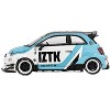 ABARTH 595 "LB-Works x Abas Works - IZTK" Light Blue and White with Black Top Limited Ed 1/64 Diecast Model Car by Mini GT - 3 of 4