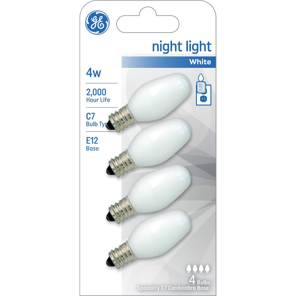 Photos - Light Bulb GE 4w 4pk Nightlight Incandescent  White