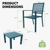 3-Piece Stackable Bistro Set, Modern Metal Patio Furniture with Square Table & Chairs for Indoor & Outdoor, Ideal for Backyard, Balcony and Poolside - 3 of 4