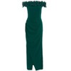 Scuba Crepe Ruffle Bardot Ruched Maxi Dress - 4 of 4