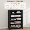 45" Tall 5-Drawer Dresser, Wooden Chest with Clothes Storage for Bedroom, Organizer Cabinet for Living Room & Hallway - 4 of 4