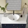 Vessel Sink Ellipse, 16"x13" Bathroom Sink White Ceramic Lavatory Vanity Above Counter Vessel Sink Art Basin - white - 3 of 4