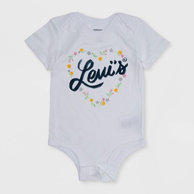 Levi's® Baby Girls' Graphic Short Sleeve Bodysuit - White 12M