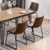 Roundhill Furniture Aryven Industrial Dining Set with Rustic Dark Pine Table and 6 Faux Leather Chairs in Antique Brown,7-Piece - 4 of 4