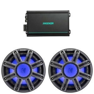 Kicker (2) 51MWF104 - MWF 10-Inch Premium Marine Subwoofer (free-air) 4-ohm & 48KMA6004 Marine Amp Bundle - 1 of 4