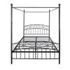 Canopy Bed Frame Box Spring Not Required, Queen/ Full Metal Bed Frame With Headboard And Footboard Sturdy Slatted Structure - 4 of 4