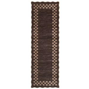 Washable Modern Scalloped Border Bedroom Living Room Rugs, Low Pile Non Slip Floor Carpet for Home - 1 of 4