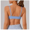 Coolmee Women Double Lined Square Neck Sports Bras Running Fitness Top Wide Strap Yoga Bra Pilates Training Vest Underwear - 3 of 4