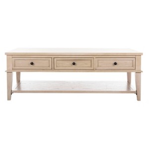 Manelin Coffee Table White Washed - Safavieh , Washed White