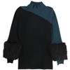 Alfani Womens Colorblocked Faux-Fur Cuffs Pullover Sweater - 2 of 3