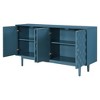 NicBex 60.7" Modern Sideboard,Kitchen Storage Cabinets with 4 Convex Pattern Doors and Silver Handles for Kitchen and Dining Room,Navy - 4 of 4