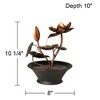 Ashton Begonia Flowers 10 1/4" High Small Zen Modern Indoor Decor Resin Tabletop Fountain Waterfall Desk Relaxation Bedroom - 4 of 4