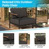 Flash Furniture Indoor/Outdoor Patio Chair with Cushions - Modern Aluminum Framed Chair with Teak Accented Arms - 3 of 4