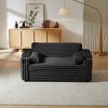 Corduroy Sofa Bed with Pull-Out Bed and Armrests with Storage - 2 of 4