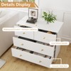 CIPACHO White 3-Tier 4-Drawer Storage Cabinet  Particleboard Dresser with Brushed Gold Handles (Living Room/Bedroom/Entryway) - 3 of 4